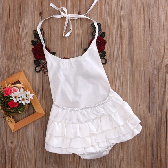 Floral Infant Summer Jumpsuit Romper - Picture 4 of 4